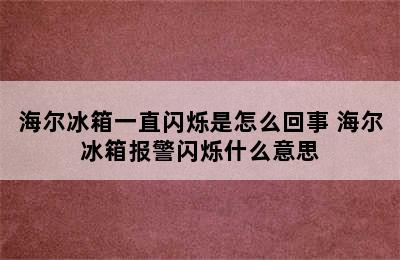 海尔冰箱一直闪烁是怎么回事 海尔冰箱报警闪烁什么意思